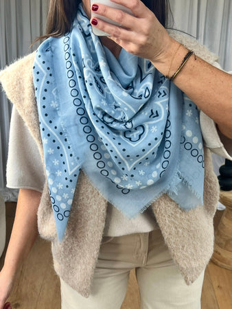 FOULARD BANDANA BLEU