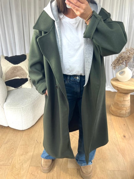 MANTEAU HENRI CAPUCHE KAKI