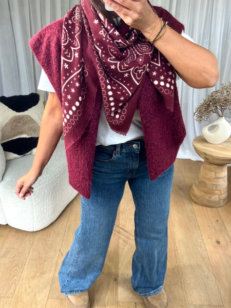 FOULARD BANDANA  BORDEAU