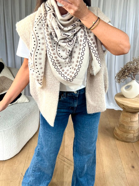 FOULARD BANDANA ÉCRU