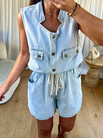 COMBI/SHORT DENIM GRUSS BLEU