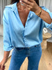 CHEMISE SATINÉE BLEU