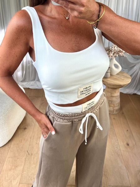 ENSEMBLE JOGGER BRASSIERE TAUPE