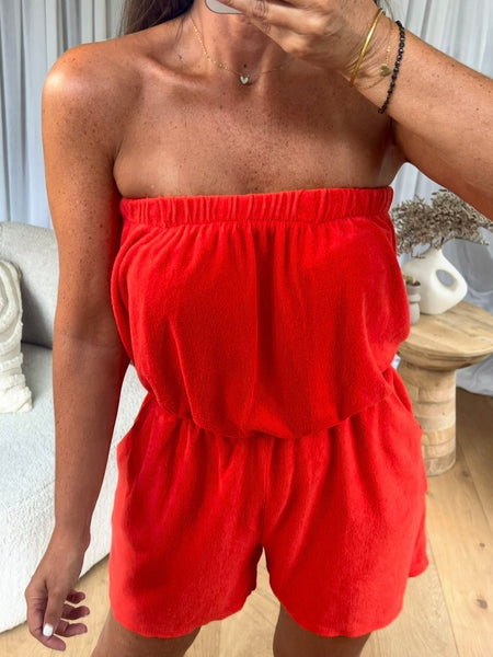 COMBI/SHORT ÉPONGE ROUGE/ORANGE