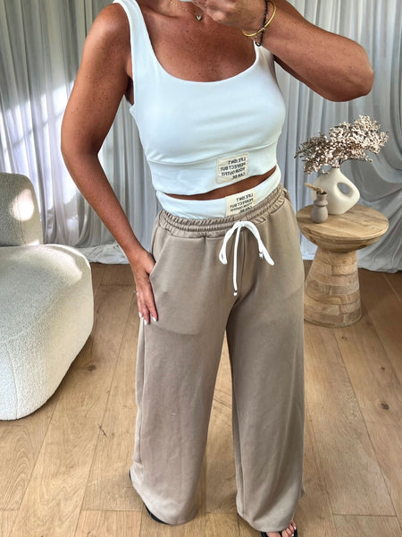 ENSEMBLE JOGGER BRASSIERE TAUPE