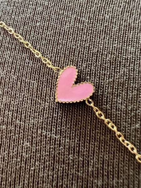 BRACELET COEUR ROSE