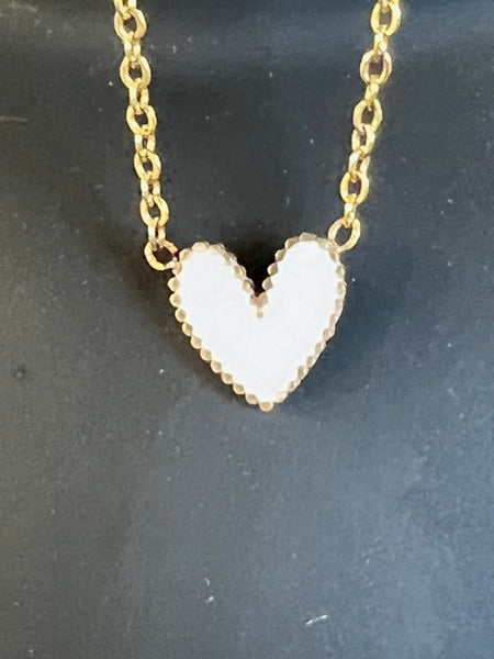 COLLIER COEUR BLANC