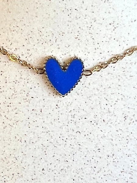 COLLIER COEUR BLEU