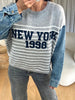 PULL MANCHES DENIM NY