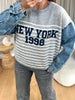 PULL MANCHES DENIM NY