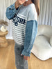 PULL MANCHES DENIM NY