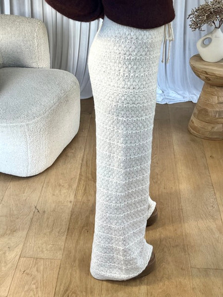 PANTALON MAILLE ÉCRU