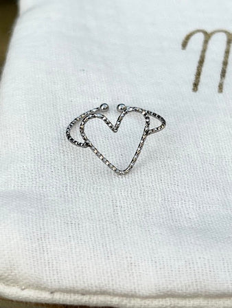 BAGUE COEUR ARGENT