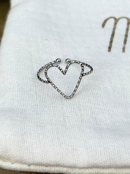 BAGUE COEUR ARGENT