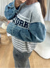 PULL MANCHES DENIM NY