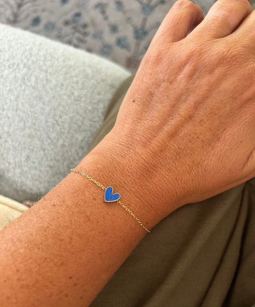 BRACELET COEUR BLEU – Mode-latte