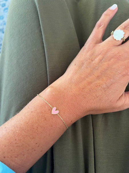 BRACELET COEUR ROSE