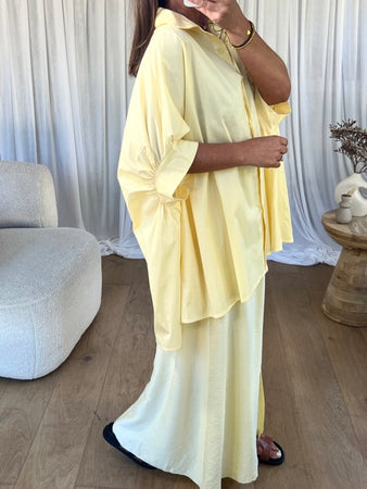 CHEMISE OVERSIZE JAUNE