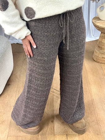 PANTALON MAILLE TAUPE