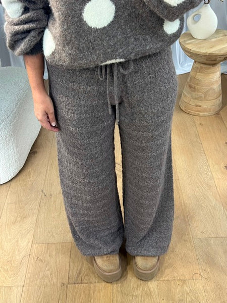 PANTALON MAILLE TAUPE