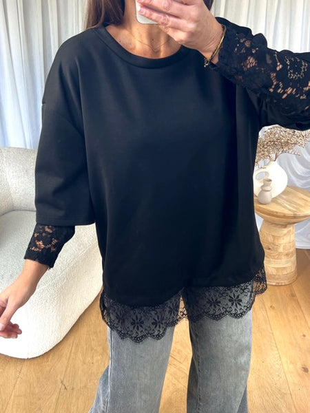 TOP DENTELLE NOIR