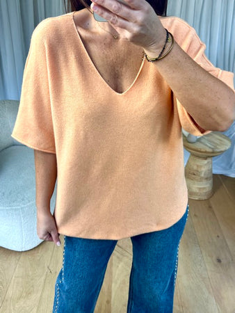 PULL VIVI MANCHES COURTES SAUMON