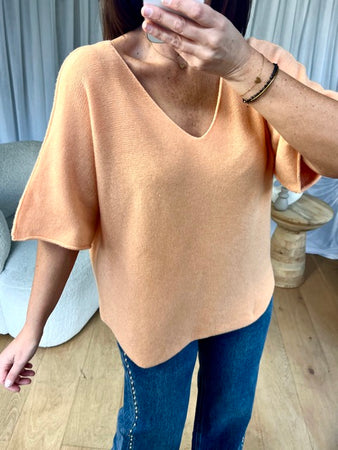 PULL VIVI MANCHES COURTES SAUMON