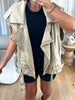 VESTE SANS MANCHES DENIM BEIGE