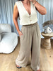 PANTALON MOUSSELINE TAUPE
