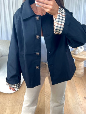 TRENCH COURT VICHY NOIR