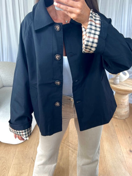 TRENCH COURT VICHY NOIR