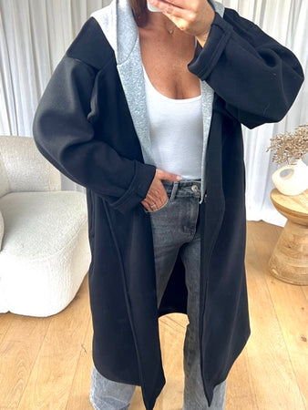 MANTEAU HENRI CAPUCHE NOIR