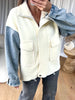 GILET/VESTE ZIPPÉ DENIM BLANC