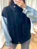 GILET/VESTE ZIPPÉ DENIM NOIR