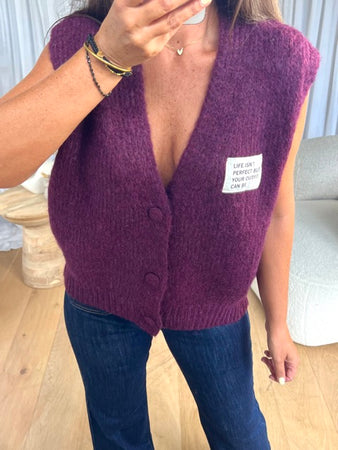 GILET SANS MANCHES PERFECT BORDEAU