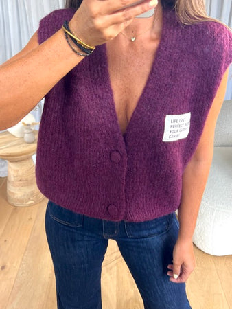 GILET SANS MANCHES PERFECT BORDEAU