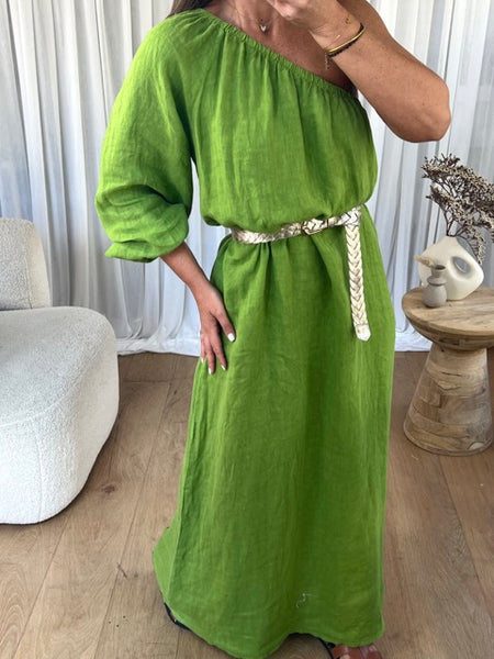 ROBE EN LIN ASYMÉTRIQUE