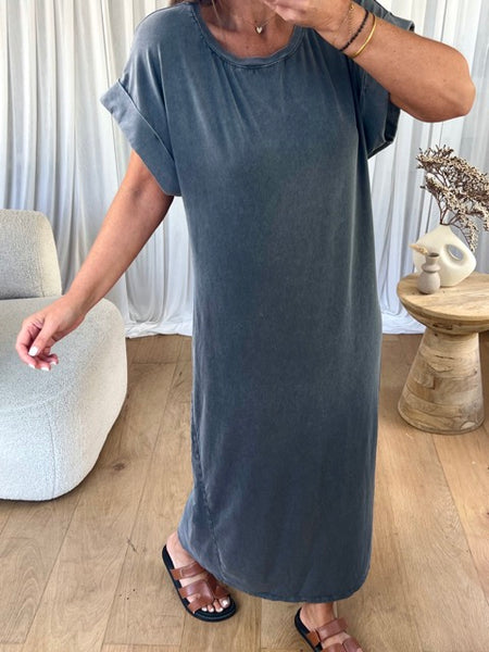 ROBE T-SHIRT GRIS DÉLAVÉ