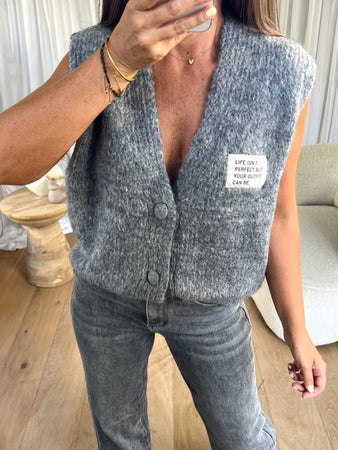 GILET SANS MANCHES PERFECT GRIS