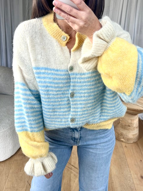 GILET COSY FROUFROU RAYÉ