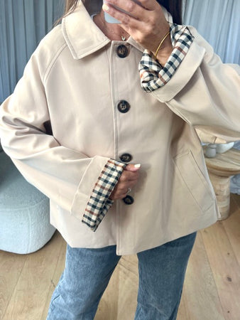 TRENCH COURT VICHY BEIGE