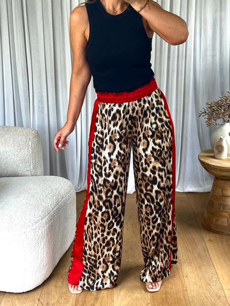 PANTALON LÉOPARD RED