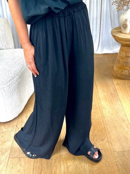 PANTALON MOUSSELINE NOIR