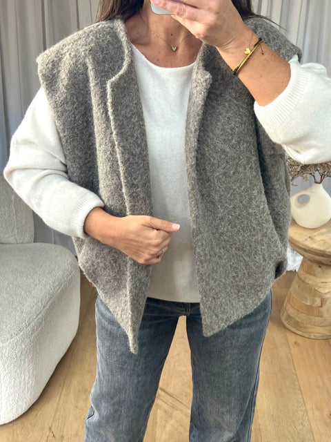 GILET FEUTRINE TAUPE