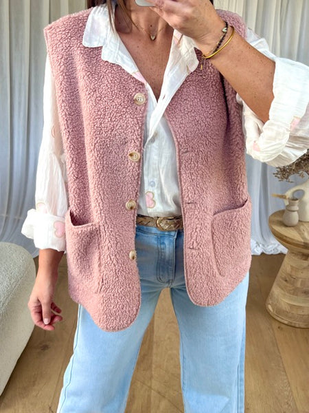GILET SMITH VIEUX ROSE