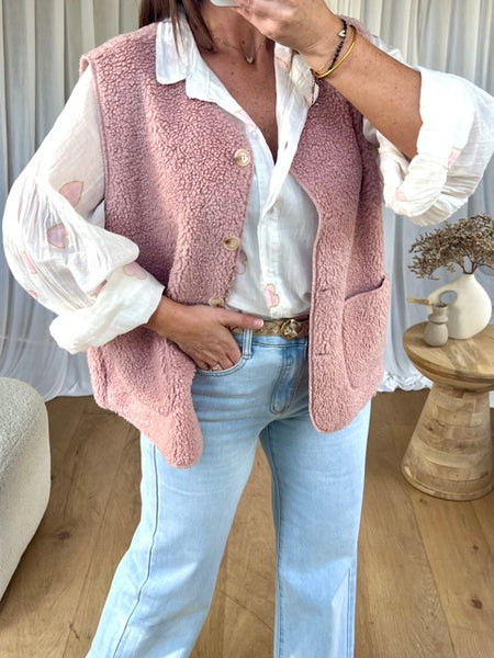 GILET SMITH VIEUX ROSE