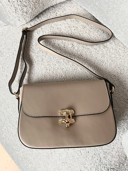SAC SOLINE CUIR TAUPE