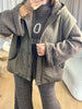 VESTE MARION CAPUCHE TAUPE