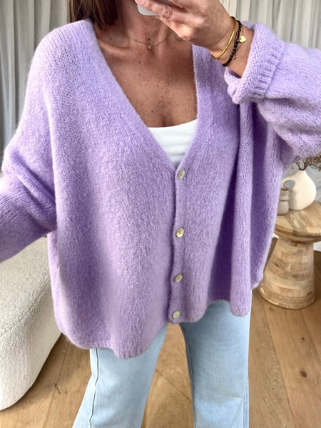 GILET OVERSIZE MOHAIR PARME