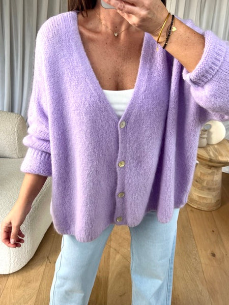 GILET OVERSIZE MOHAIR PARME
